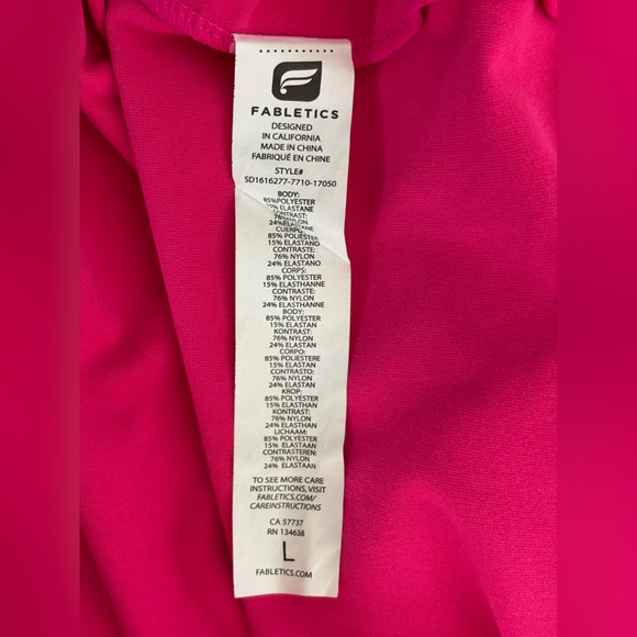 Fabletics Hot Pink Athletic Stretch Dress Strappy Size Large Athleisure Workout - Picture 10 of 12